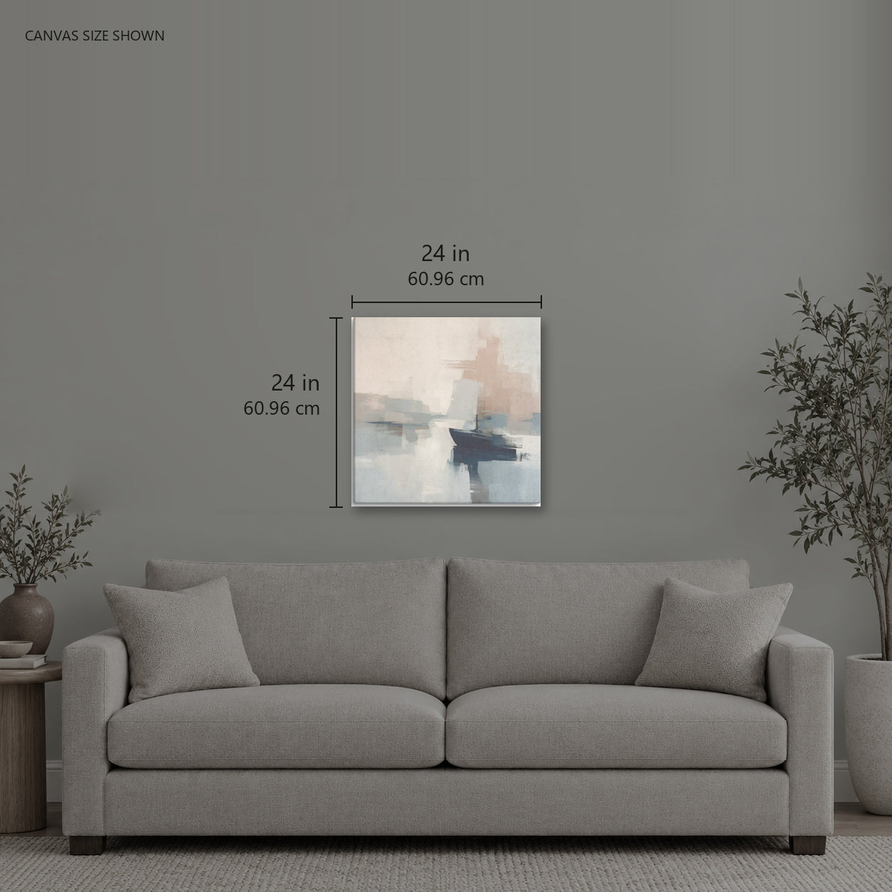 ANTIBES — Canvas shown: 24 W × 24 H in (60.96 × 60.96 cm). Room reference; other formats and framed outside dimensions differ.