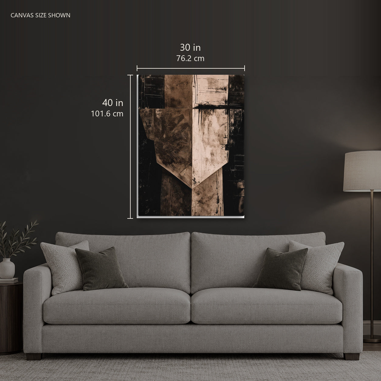AVILA — Canvas shown: 30 W × 40 H in (76.2 × 101.6 cm). Room reference; other formats and framed outside dimensions differ.