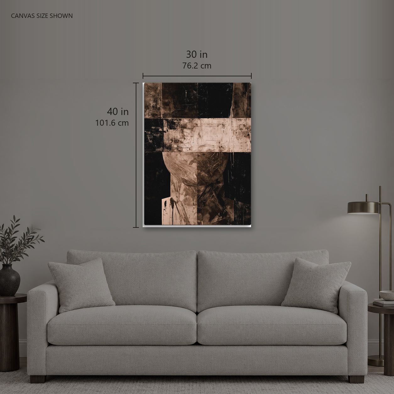 CONWY — Canvas shown: 30 W × 40 H in (76.2 × 101.6 cm). Room reference; other formats and framed outside dimensions differ.