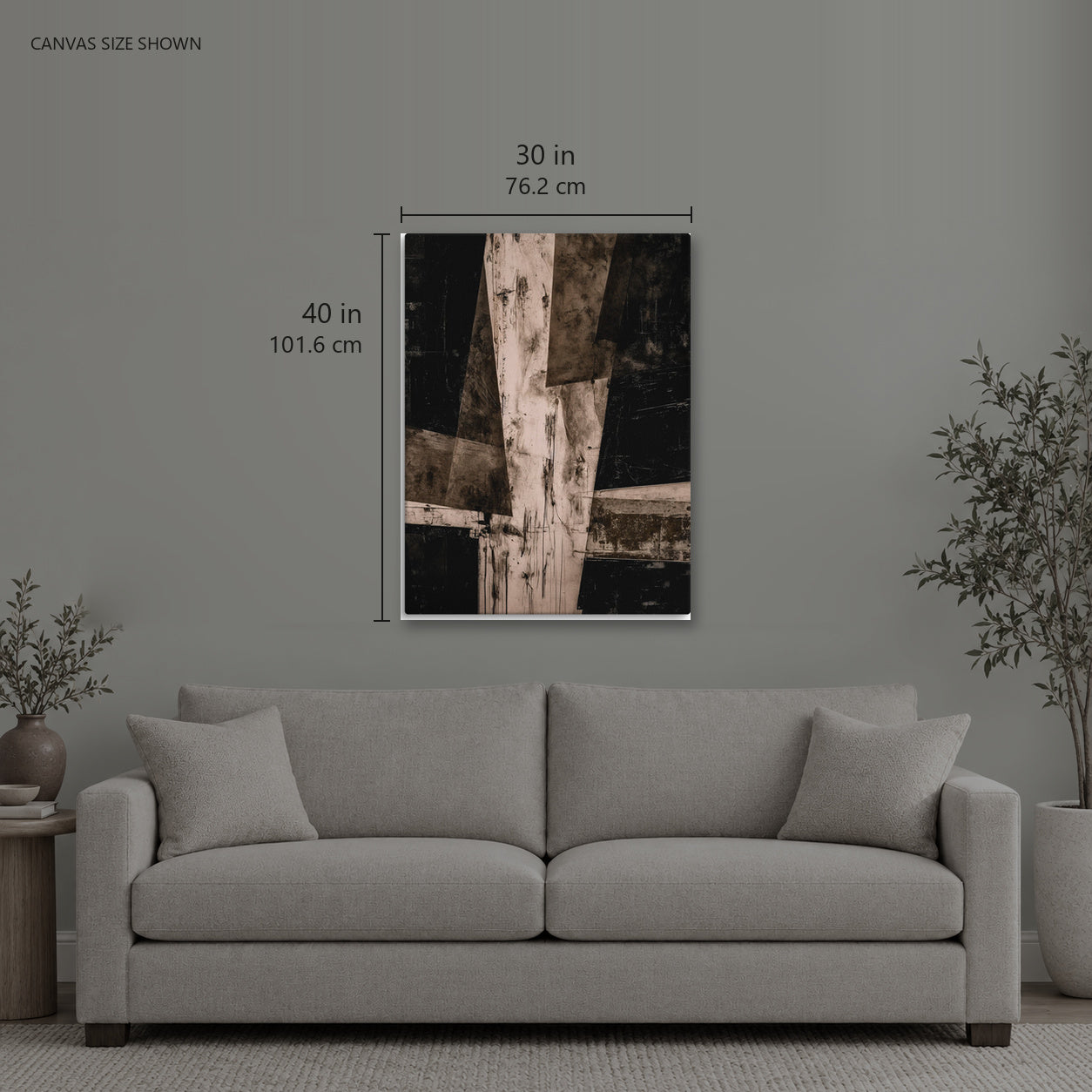 DINAN — Canvas shown: 30 W × 40 H in (76.2 × 101.6 cm). Room reference; other formats and framed outside dimensions differ.