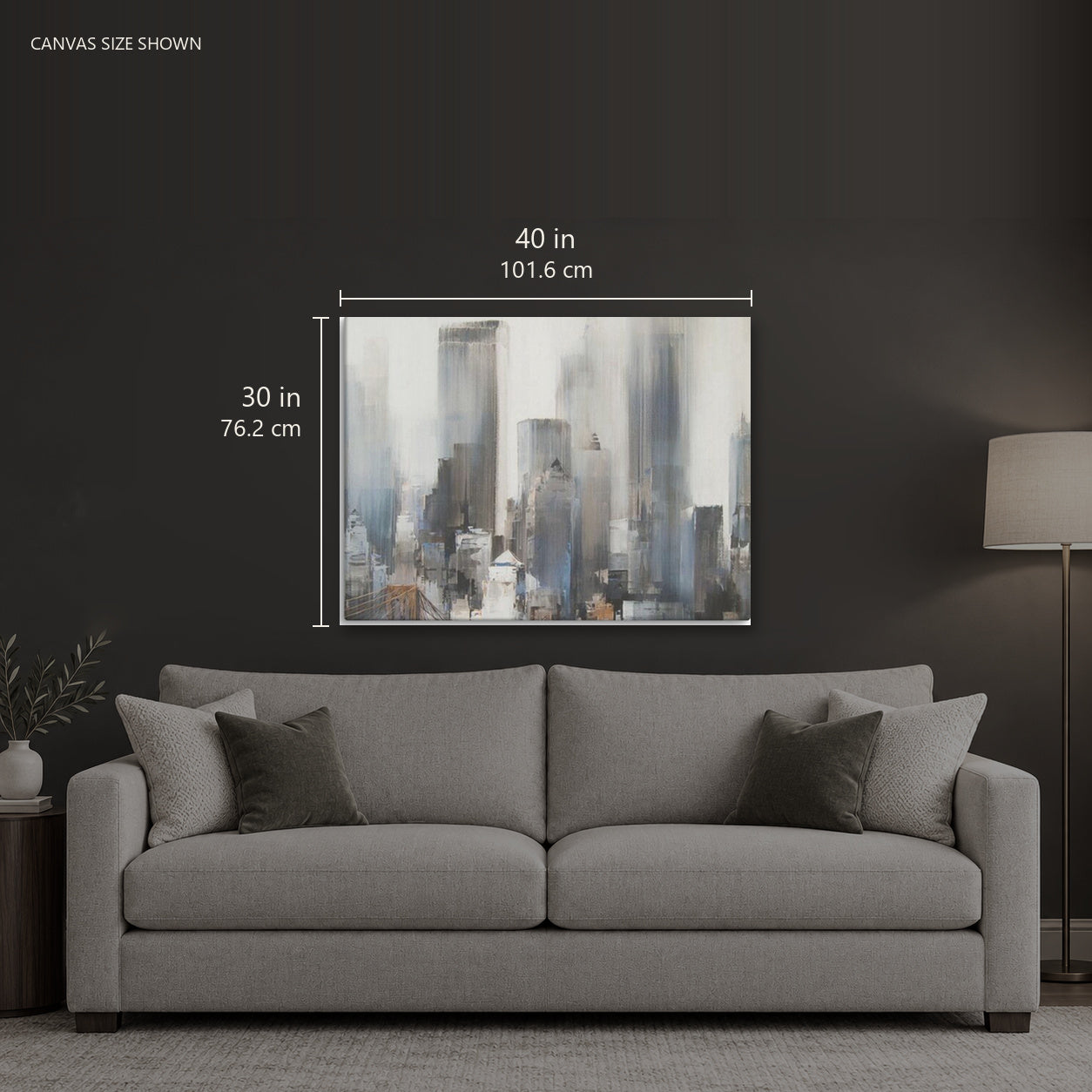 VANGUARD — Canvas shown: 40 W × 30 H in (101.6 × 76.2 cm). Room reference; other formats and framed outside dimensions differ.