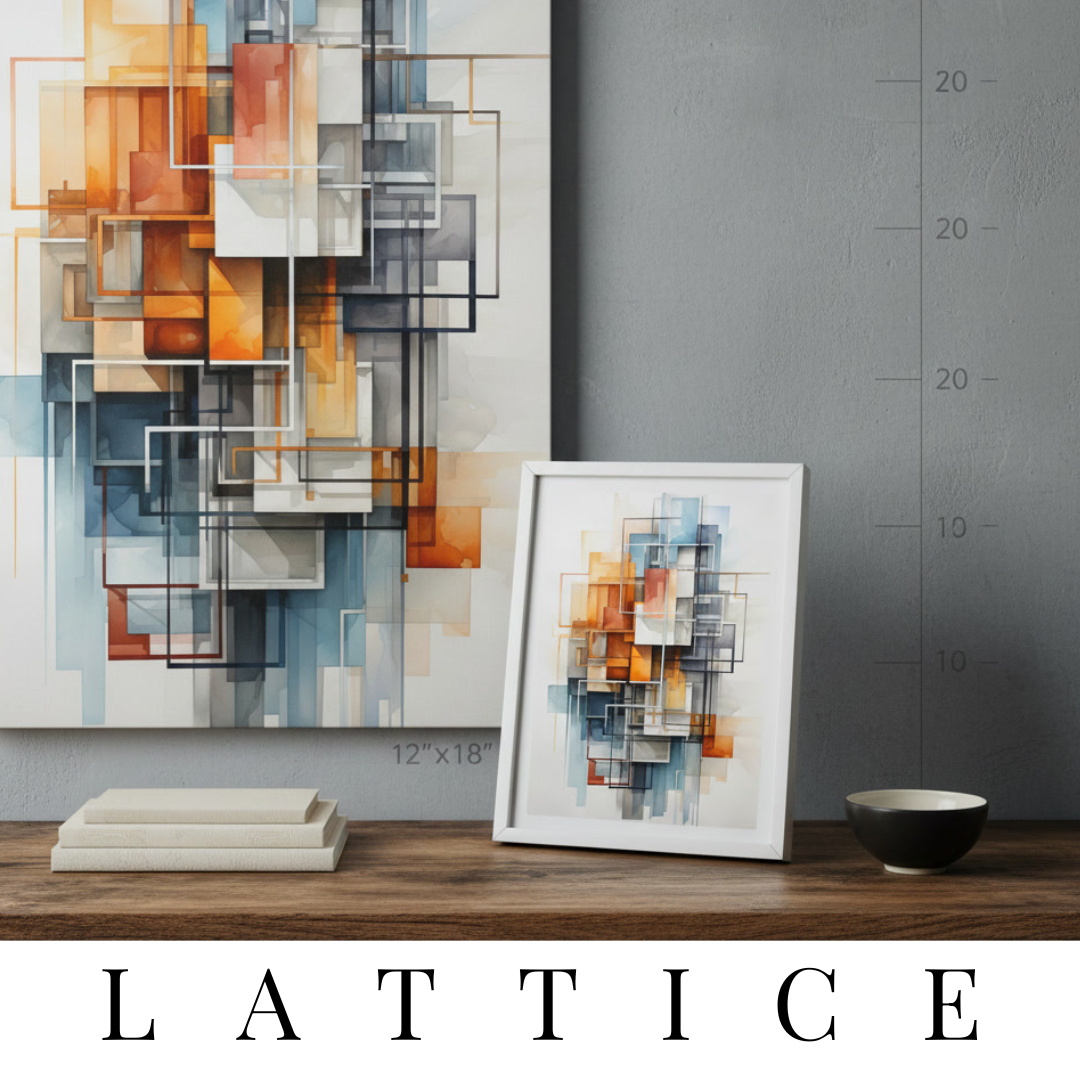The-Lattice-Collection-Wall-Art-by-MB-Canvas MB Canvas premium abstract wall art vibrant vivid colors Fade resistant ink by MB Canvas