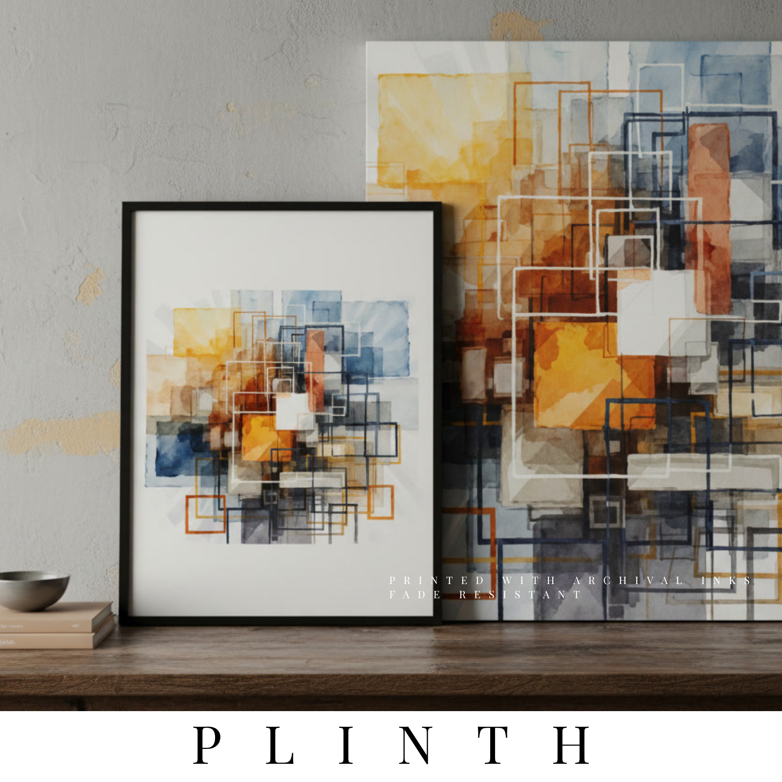 The-Plinth-Collection MB Canvas premium abstract wall art vibrant vivid colors Fade resistant ink by MB Canvas