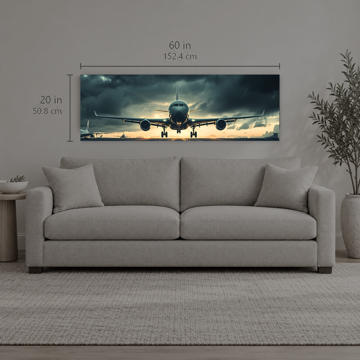 AERO403 | Canvas — size reference, 60 W × 20 H inches — B Quiet