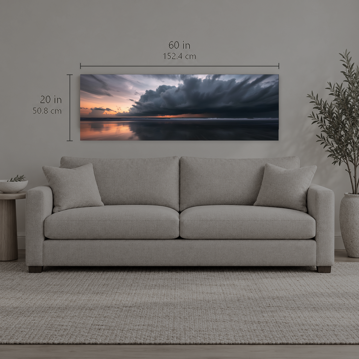 Afterglow 103 | Canvas — size reference, 60 W × 20 H inches — B Quiet