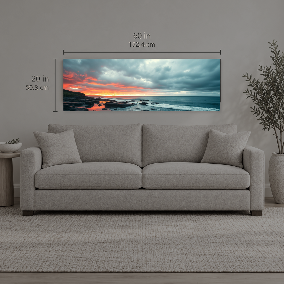 AFTERGLOW 121 | Canvas — size reference, 60 W × 20 H inches — B Quiet