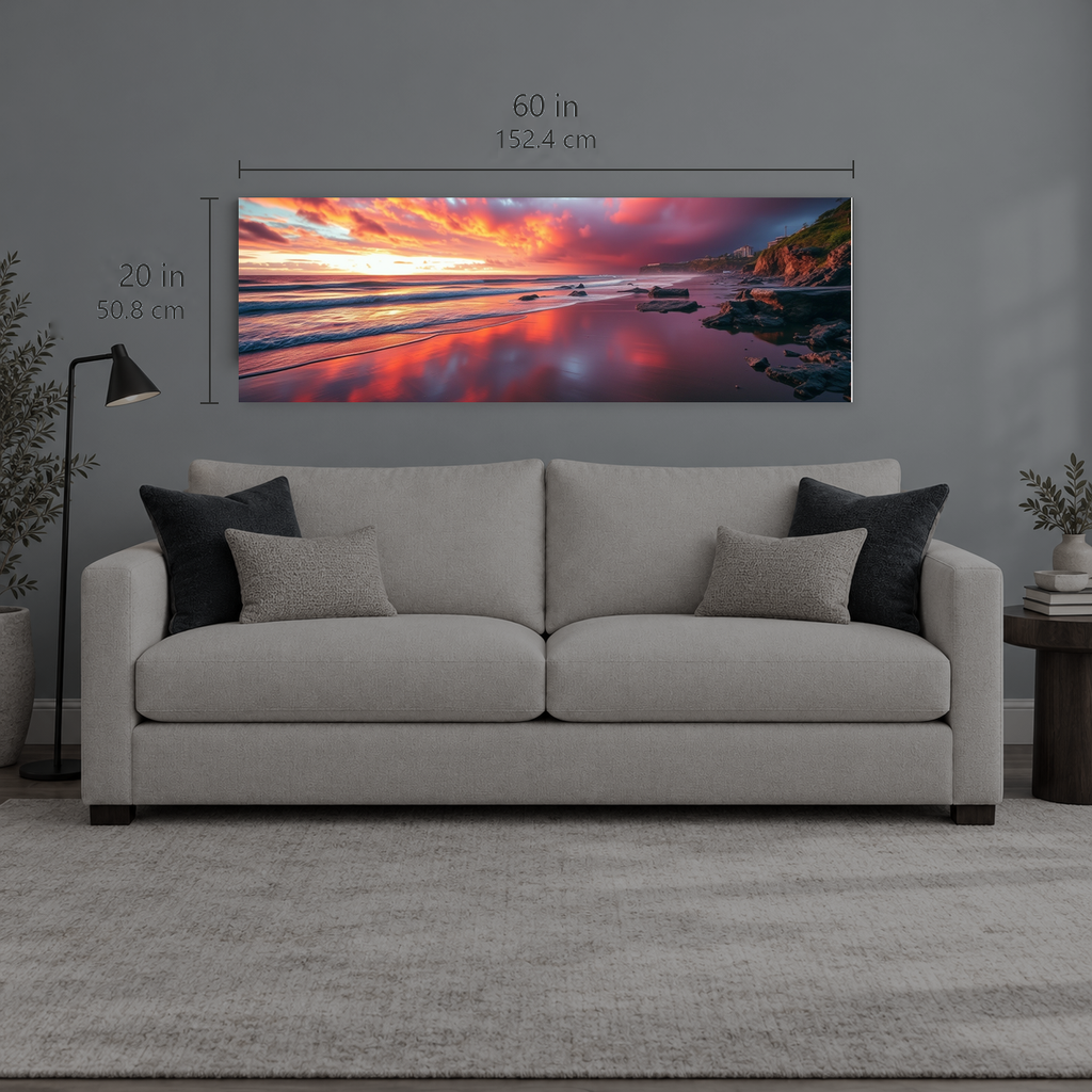 AFTERGLOW 153 | Canvas — size reference, 60 W × 20 H inches — B Quiet