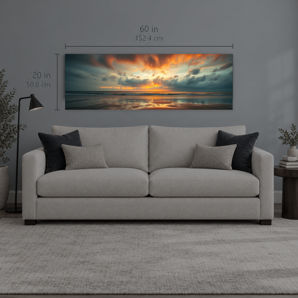 AFTERGLOW 157 | Canvas — size reference, 60 W × 20 H inches — B Quiet