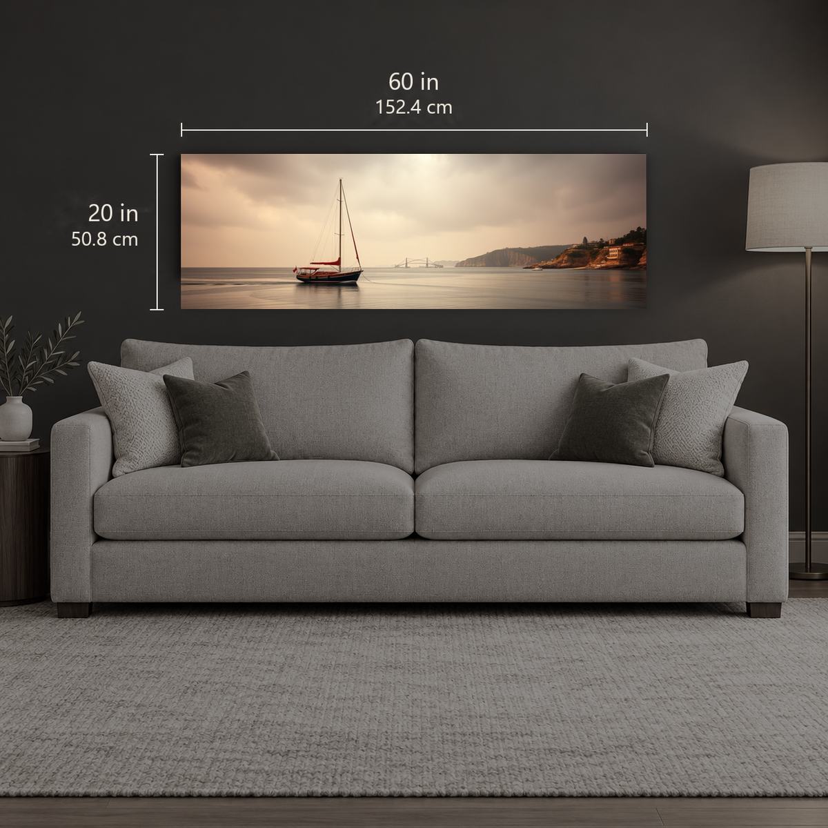 AFTERGLOW 161 | Canvas — size reference, 60 W × 20 H inches — B Quiet