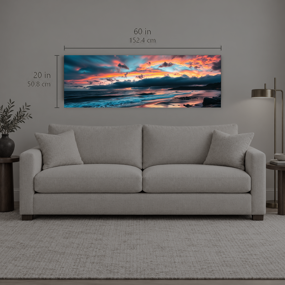 Afterglow 175 | Canvas — size reference, 60 W × 20 H inches — B Quiet