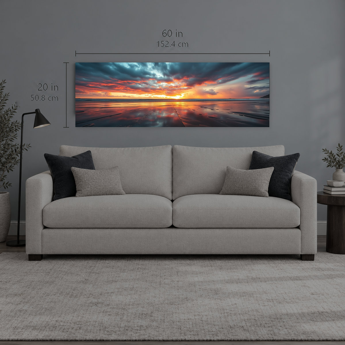 Afterglow 191 | Canvas — size reference, 60 W × 20 H inches — B Quiet