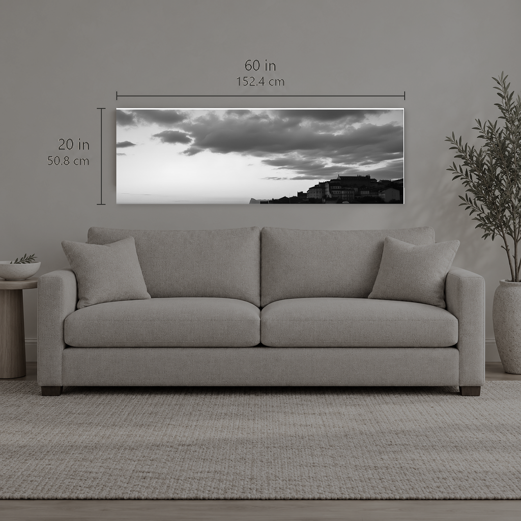 AFTERLIGHT 012 | Canvas — size reference, 60 W × 20 H inches — B Quiet
