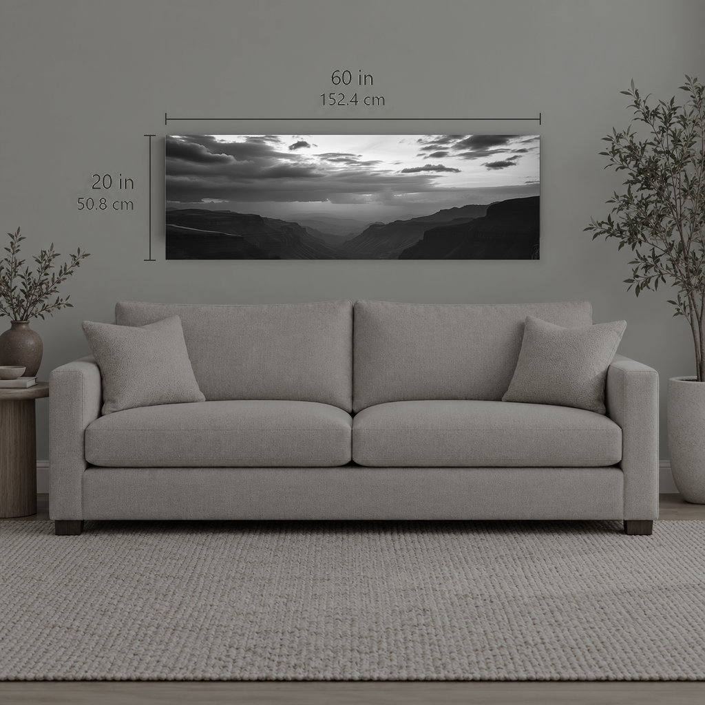 AFTERLIGHT 014 | Canvas — size reference, 60 W × 20 H inches — B Quiet