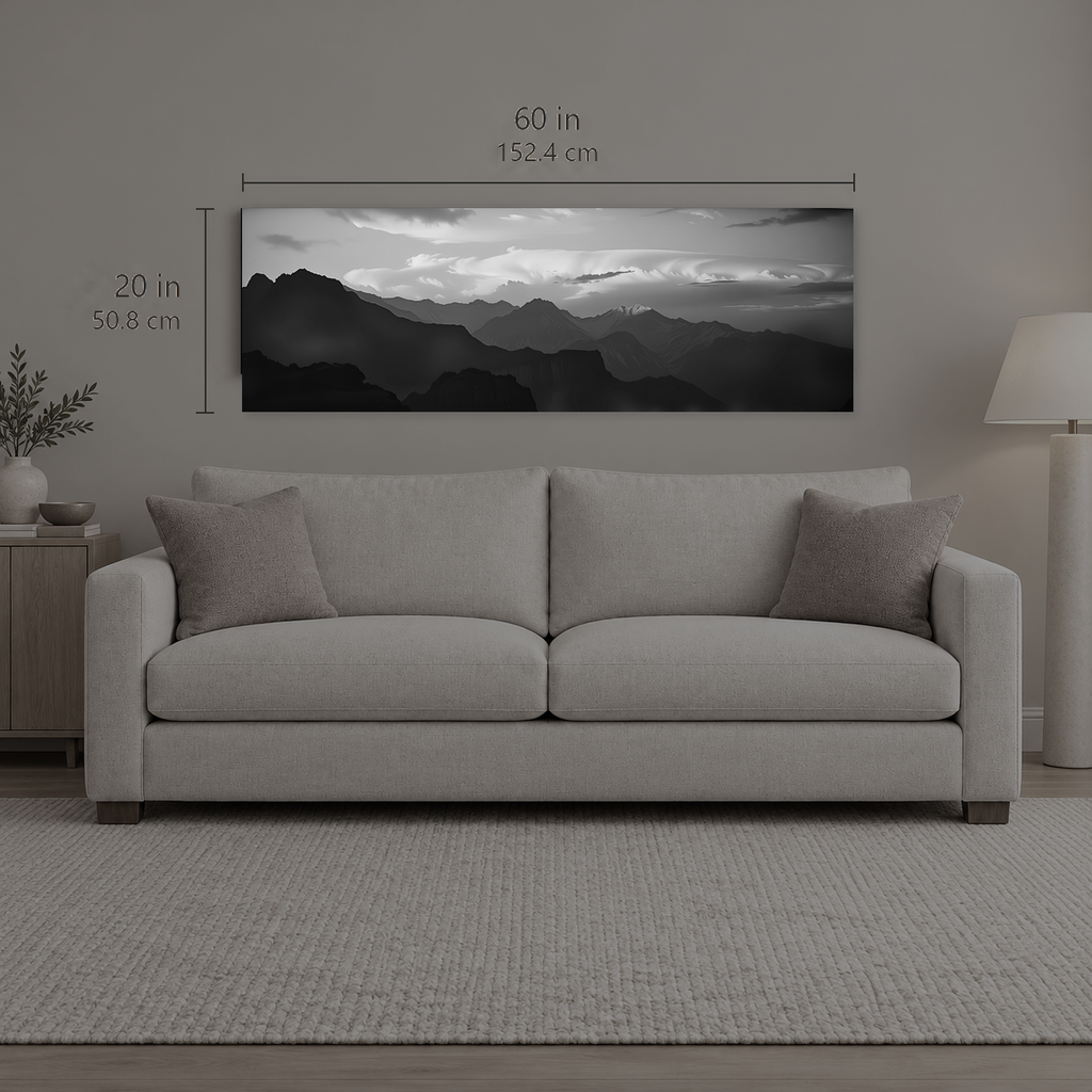 AFTERLIGHT 028 | Canvas — size reference, 60 W × 20 H inches — B Quiet