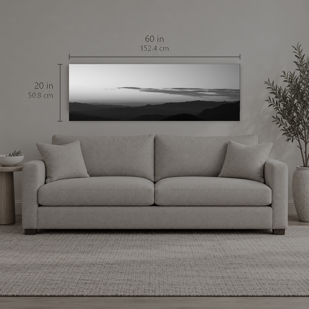 AFTERLIGHT 030 | Canvas — size reference, 60 W × 20 H inches — B Quiet
