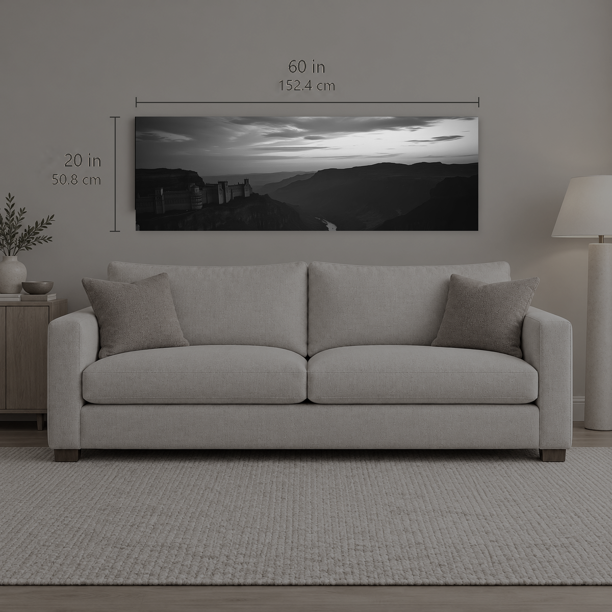 AFTERLIGHT 038 | Canvas — size reference, 60 W × 20 H inches — B Quiet