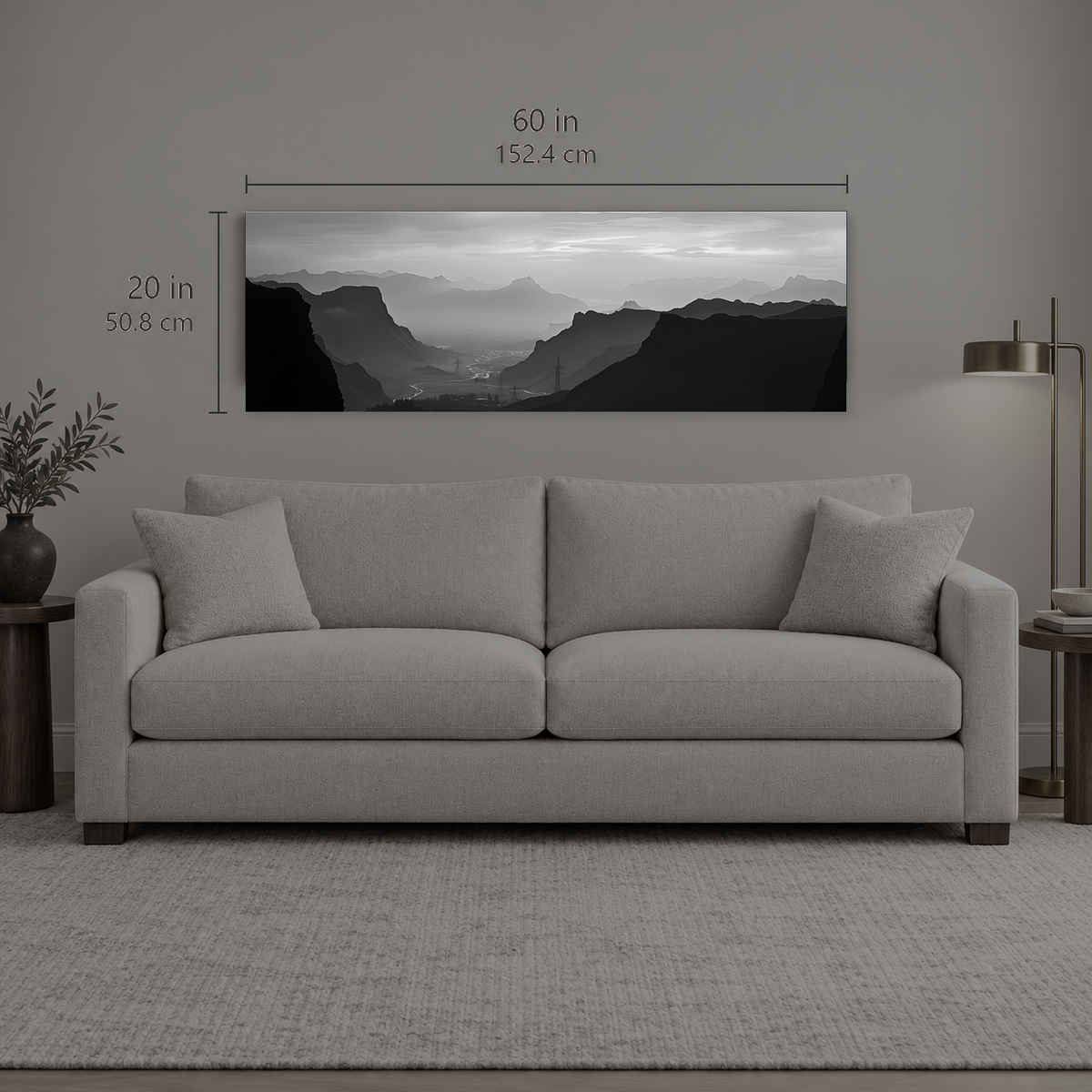 AFTERLIGHT 040 | Canvas — size reference, 60 W × 20 H inches — B Quiet