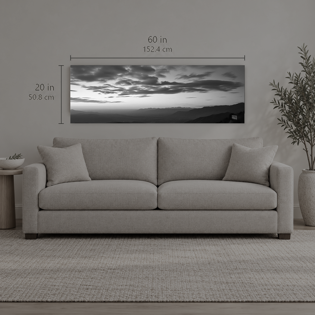 AFTERLIGHT 044 | Canvas — size reference, 60 W × 20 H inches — B Quiet
