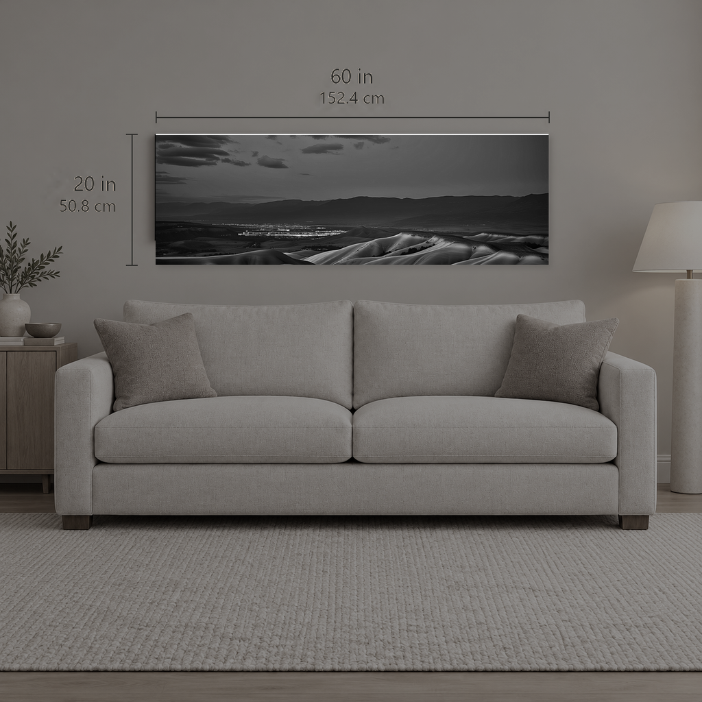 AFTERLIGHT 045 | Canvas — size reference, 60 W × 20 H inches — B Quiet