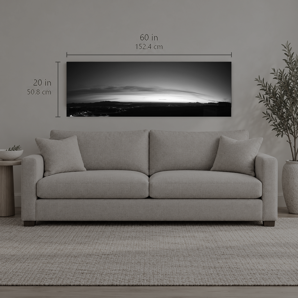 AFTERLIGHT 049 | Canvas — size reference, 60 W × 20 H inches — B Quiet