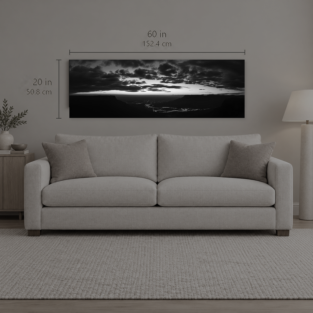 AFTERLIGHT 050 | Canvas — size reference, 60 W × 20 H inches — B Quiet