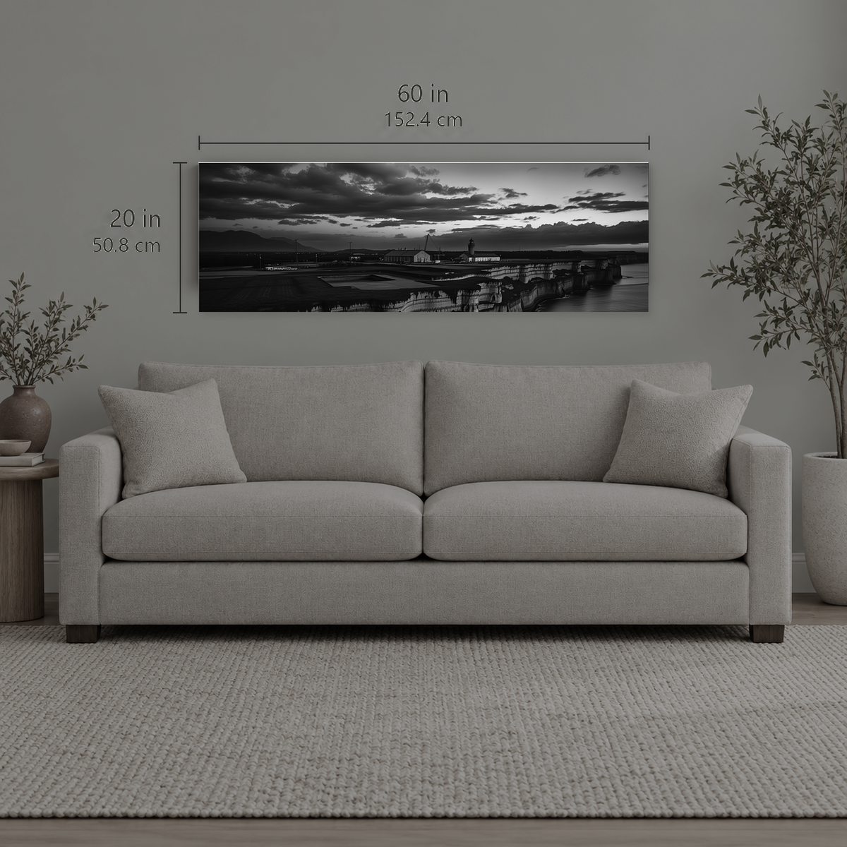 AFTERLIGHT 051 | Canvas — size reference, 60 W × 20 H inches — B Quiet