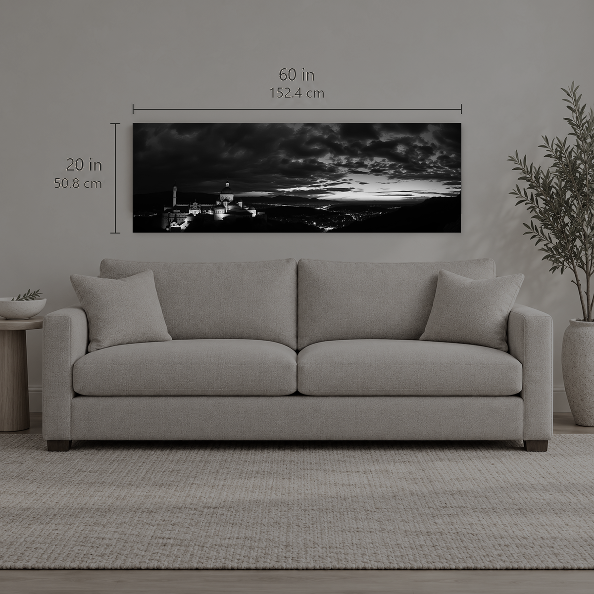 AFTERLIGHT 057 | Canvas — size reference, 60 W × 20 H inches — B Quiet