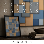Agate framed canvas print shown in product view in black frame, 8 x 10 inch universal size