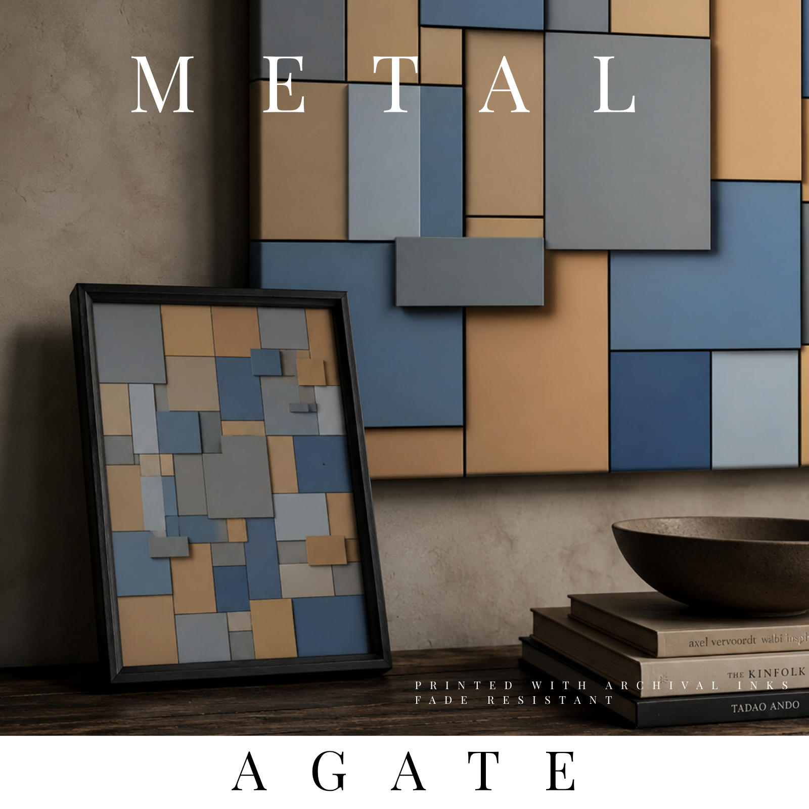Metal Prints "Agate" Abstract Wall Art by MB Canvas premium abstract wall art vibrant vivid colors Fade resistant ink by MB Canvas