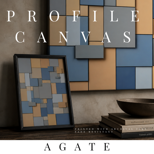 Agate thin canvas print shown in product view in 8 x 10 inch universal size