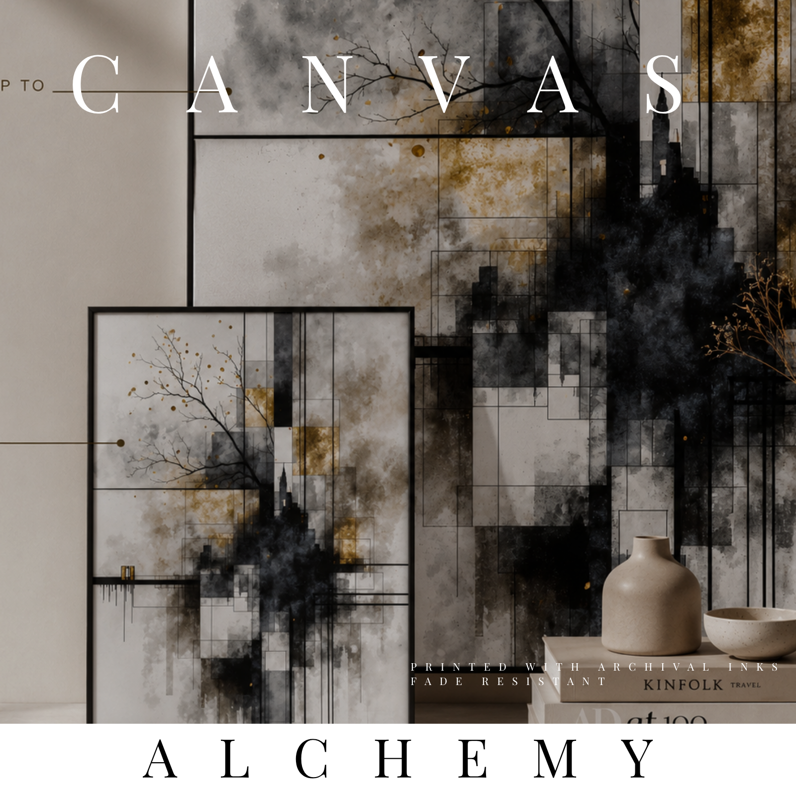 Alchemy canvas print shown in product view in 10 x 20 inch universal size