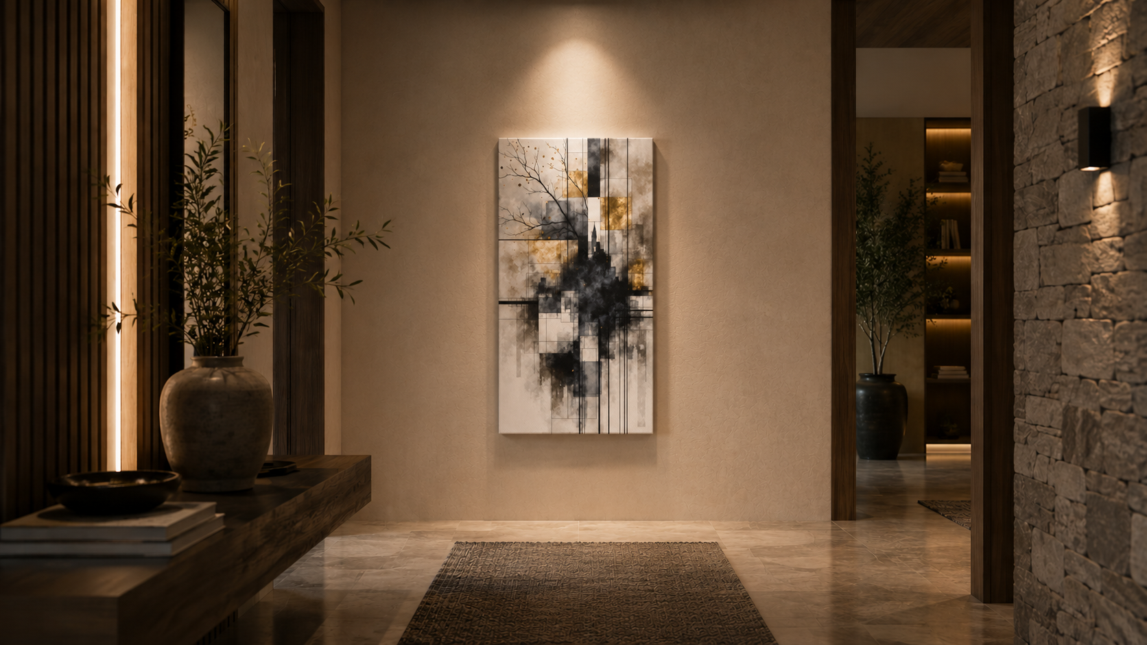 Artwork shown in an interior setting