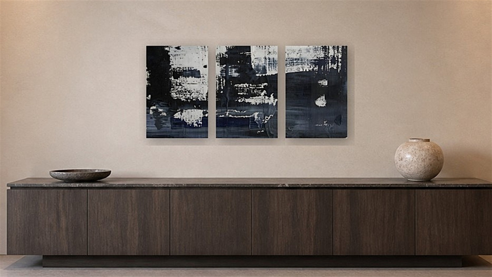 ALDWICH unframed Canvas Triax I–III at 12 by 18 inches per panel