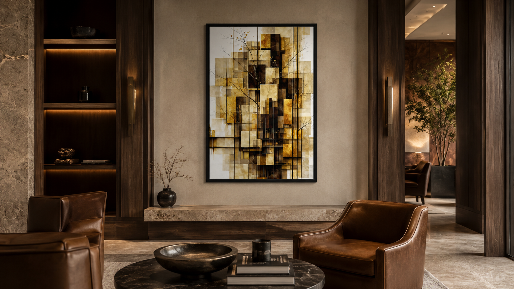 Artwork shown in an interior setting