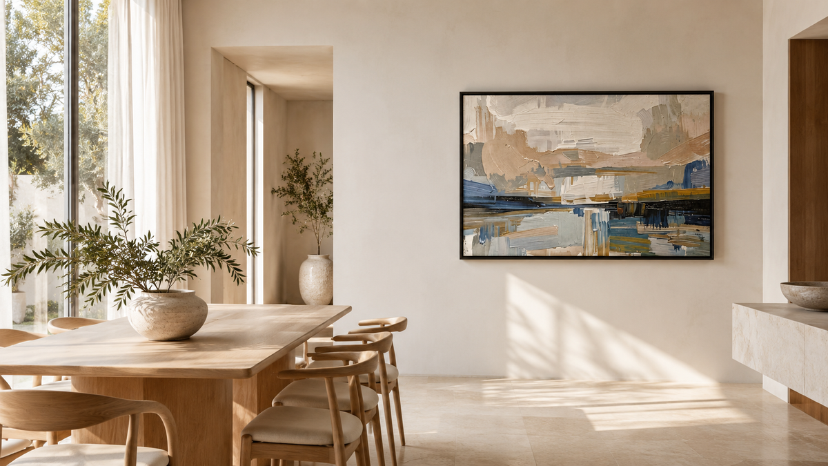 Artwork shown in an interior setting