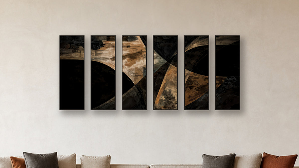 ASHLAR 114 HEXAD 12x36 accurately scaled living-room mockup