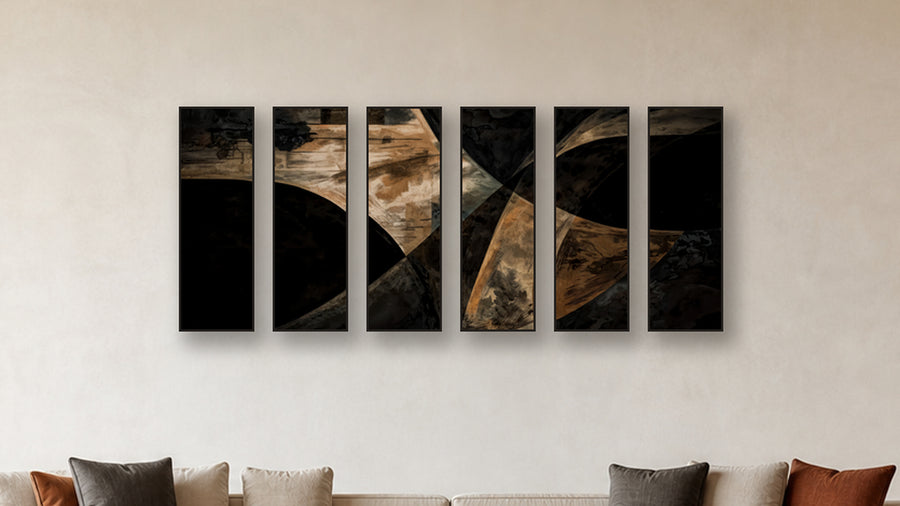 ASHLAR 114 HEXAD 12x36 accurately scaled living-room mockup