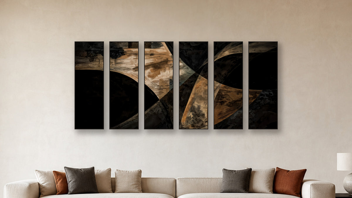 ASHLAR 114 HEXAD 16x48 accurately scaled living-room mockup