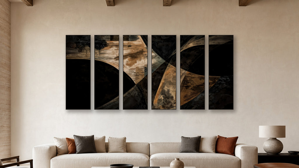 ASHLAR 114 HEXAD 20x60 accurately scaled living-room mockup