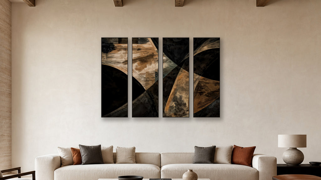ASHLAR 114 TETRAD 20x60 accurately scaled living-room mockup