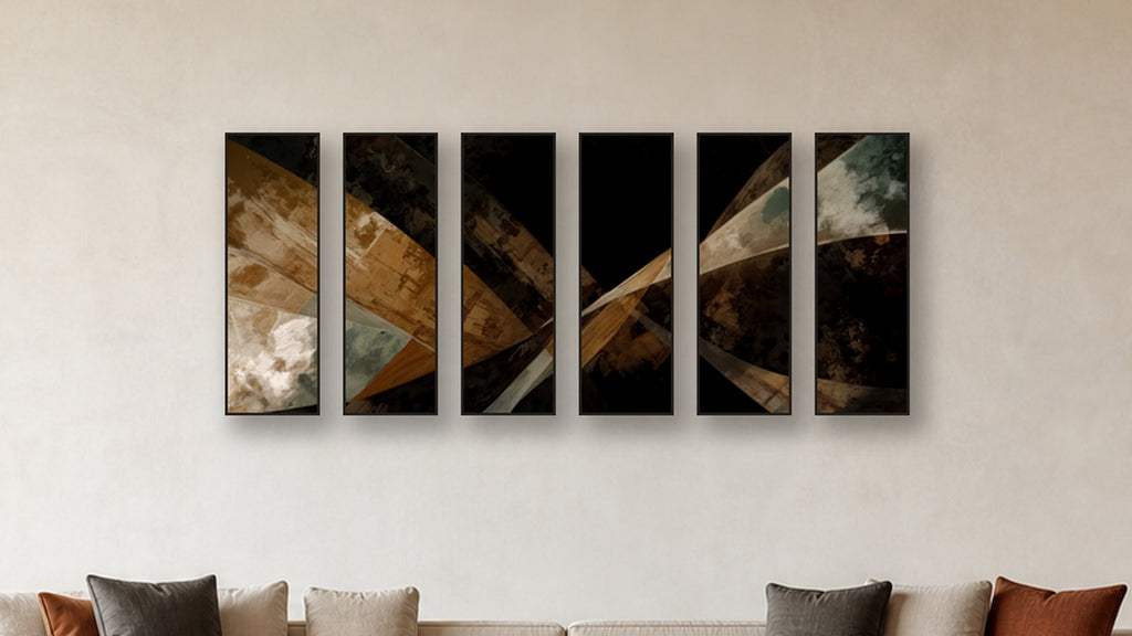 ASHLAR 201 HEXAD 12x36 accurately scaled living-room mockup