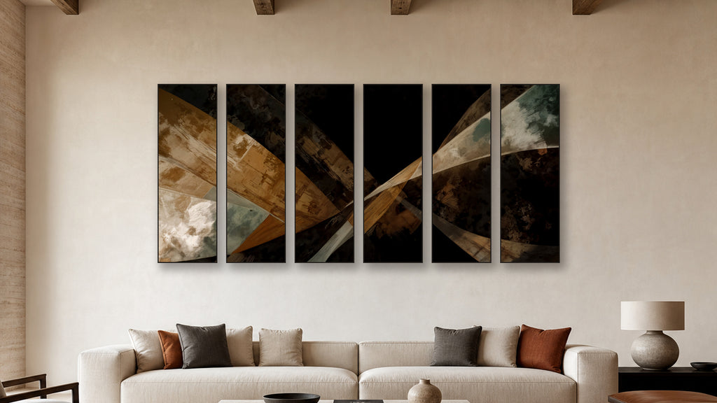 ASHLAR 201 HEXAD 20x60 accurately scaled living-room mockup