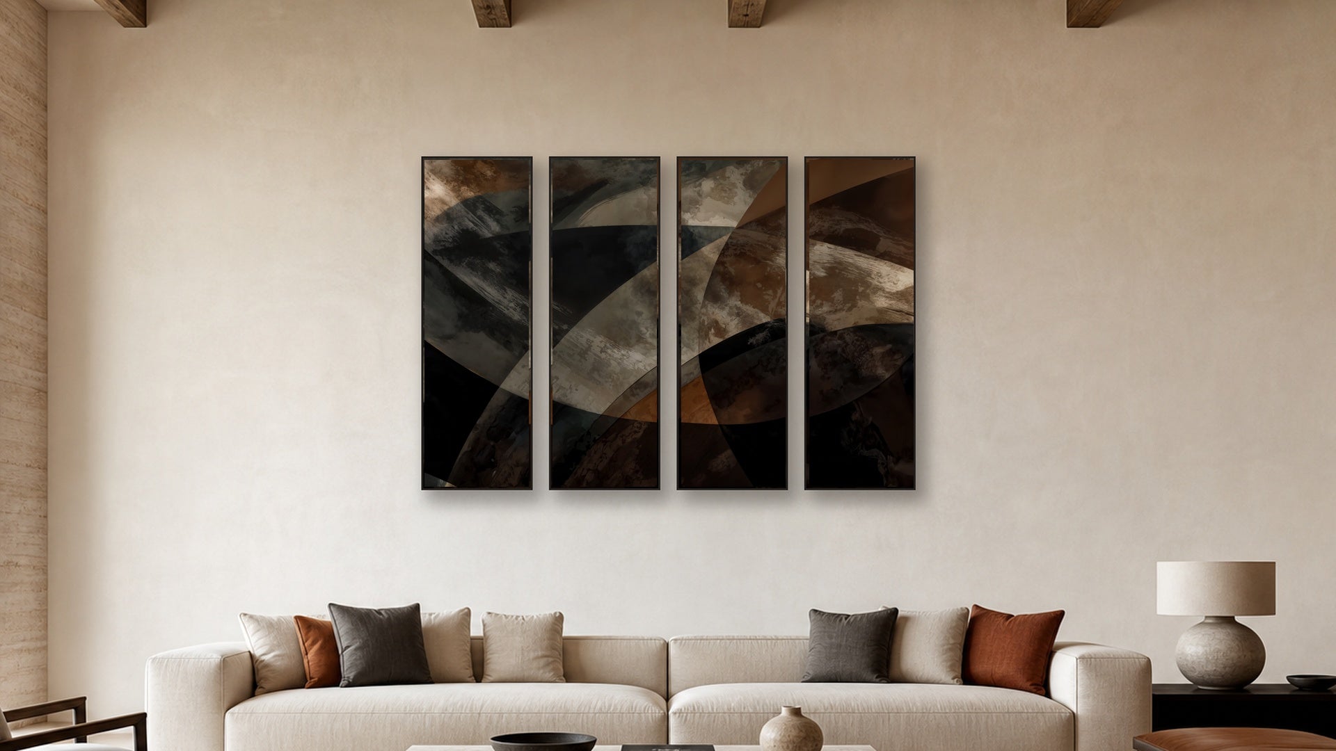 ASHLAR 377 TETRAD II–V 20x60 accurately scaled living-room mockup