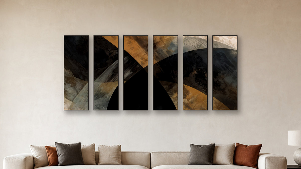 ASHLAR 450 HEXAD 16x48 accurately scaled living-room mockup