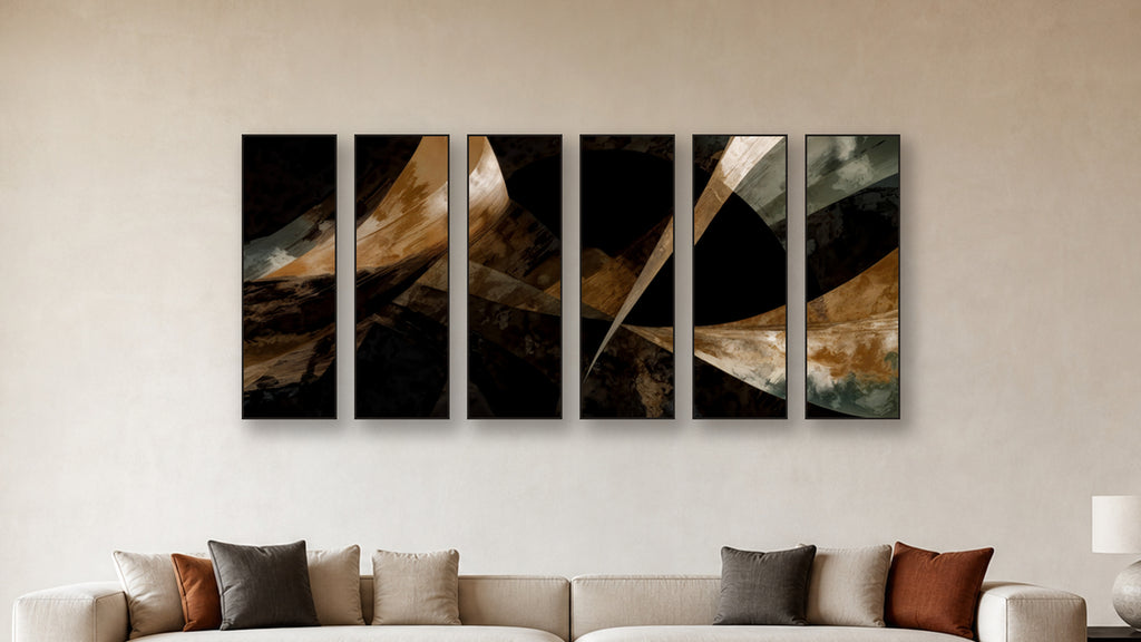 ASHLAR 565 HEXAD 16x48 accurately scaled living-room mockup