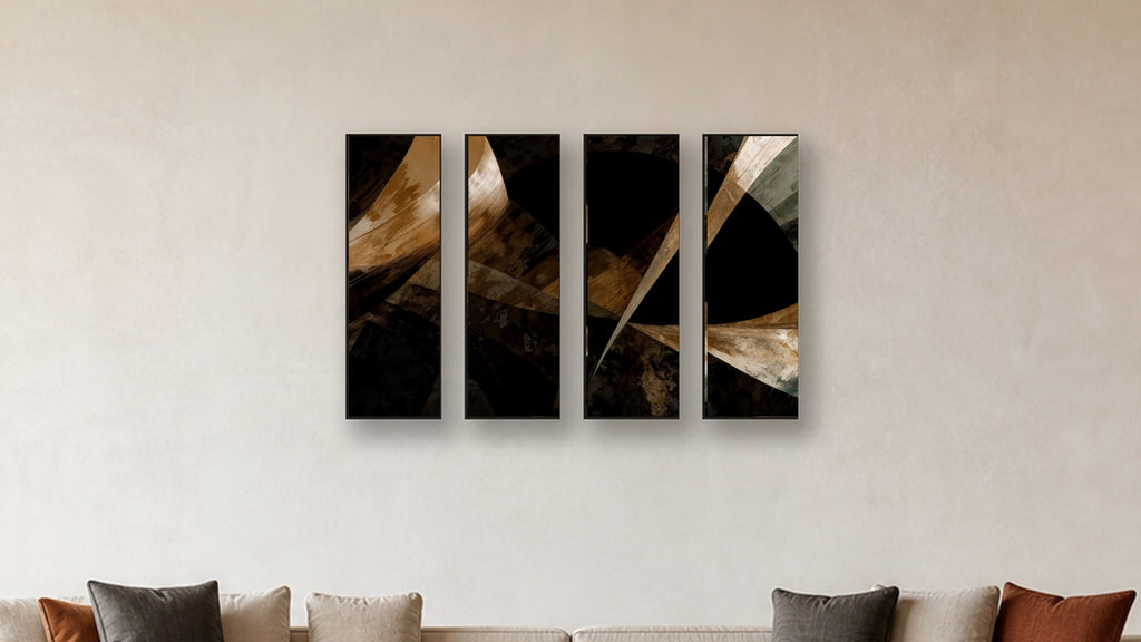 ASHLAR 565 TETRAD II–V 12x36 accurately scaled living-room mockup