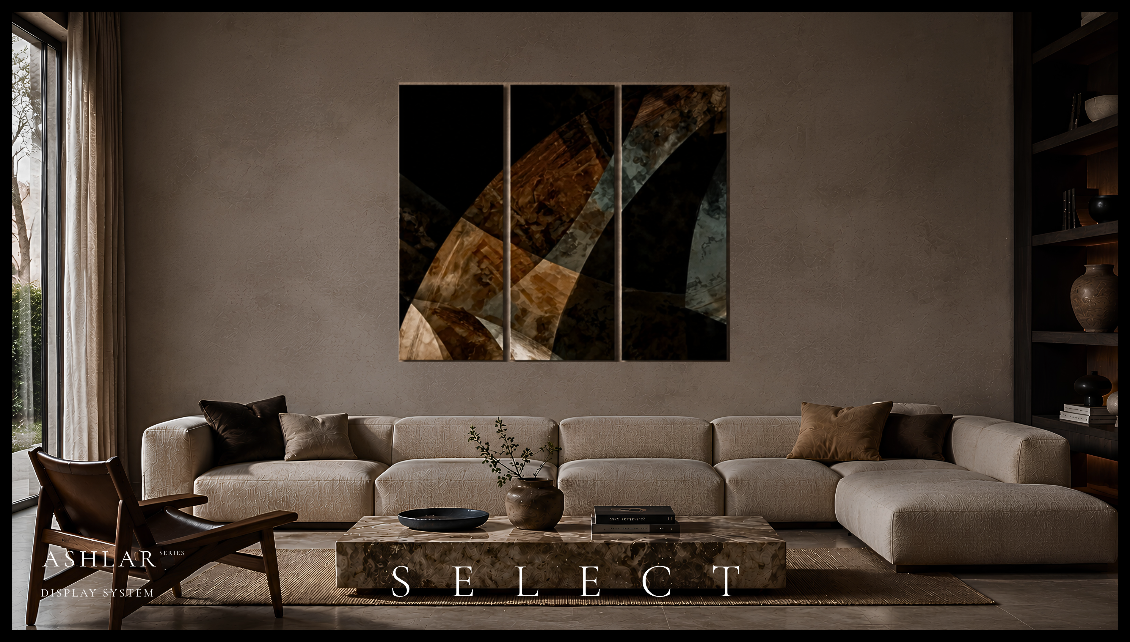 ASHLAR 633 | Canvas 3-Panel Triptych