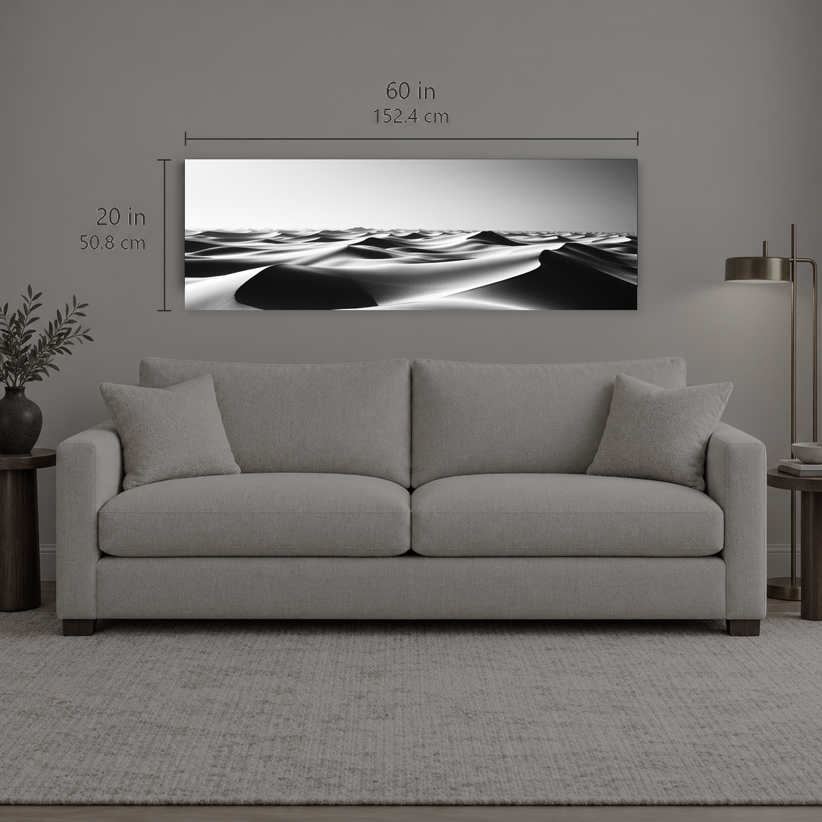 Ash 121 | Canvas — size reference, 60 W × 20 H inches — B Quiet