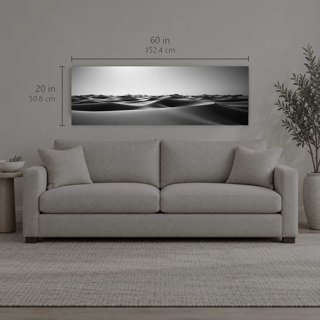 Ash 123 | Canvas — size reference, 60 W × 20 H inches — B Quiet
