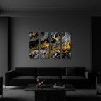 Aurum wall art product image as a bundle tetrad 1 4-panel in 16 x 48 inch statement piece